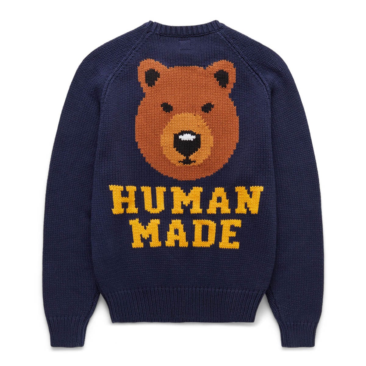 BEAR RAGLAN KNIT SWEATER NAVY | Bodega