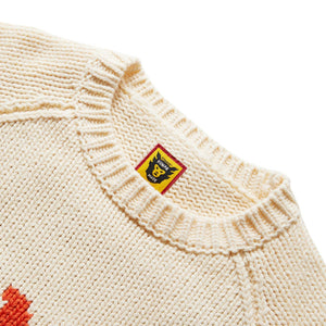 BEAR RAGLAN KNIT SWEATER WHITE | Bodega