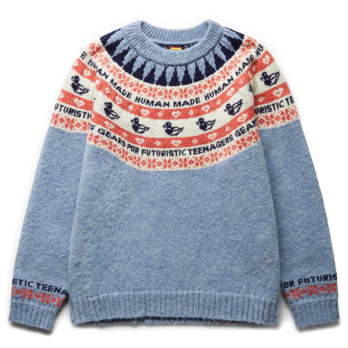 HUMAN MADE DUCK JACQUARD KNIT BLUE M-