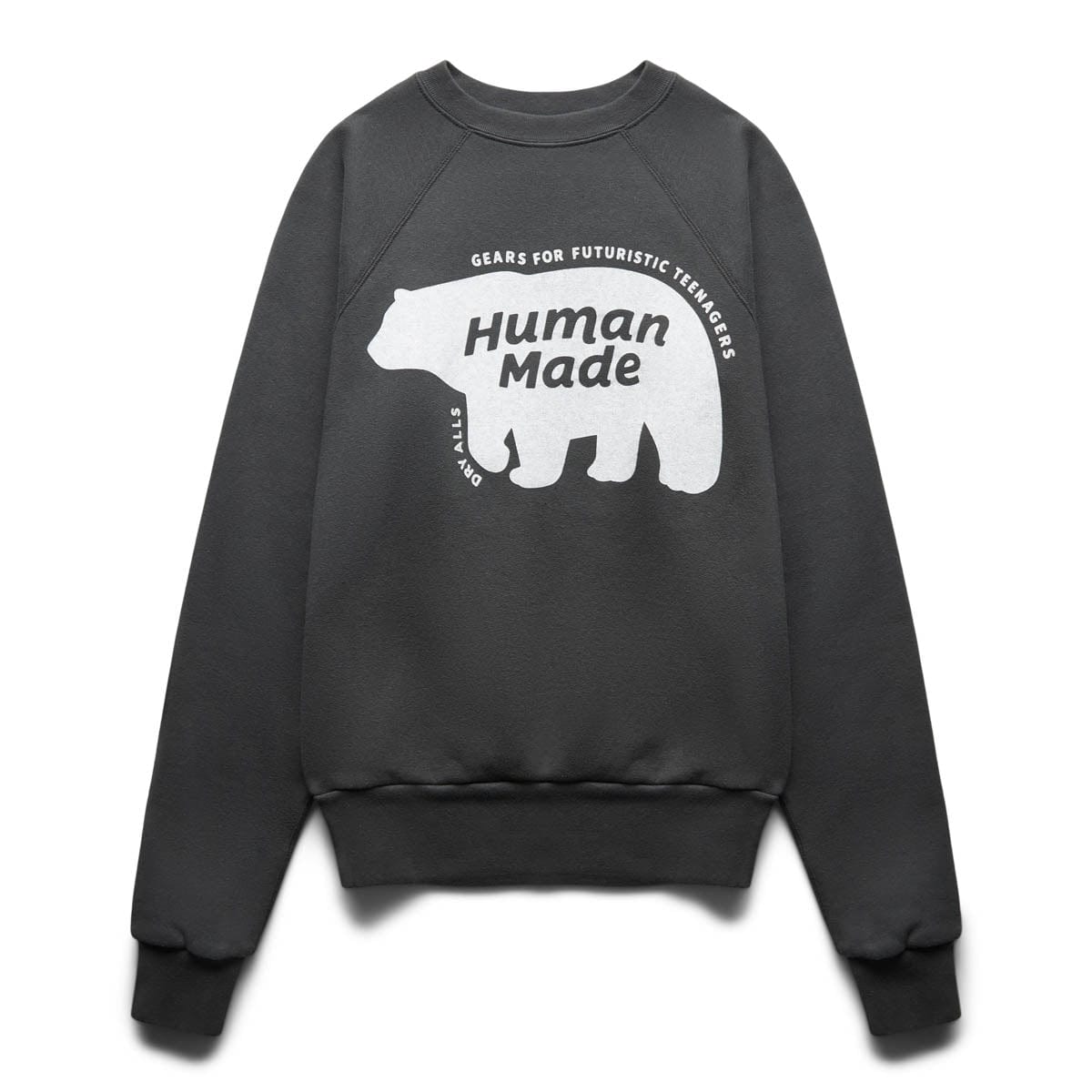 RAGLAN CREWNECK SWEATSHIRT BLACK | Bodega