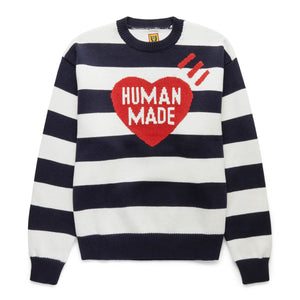 STRIPED HEART KNIT SWEATER NAVY | product eng 33918 T shirt HUF