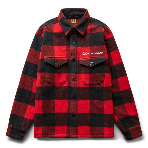 HUMAN MADE WOOL OVERSHIRT RED S トップス シャツ/ブラウス(七分/長袖