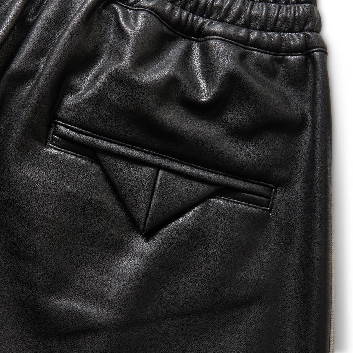 synthetic leather track pants