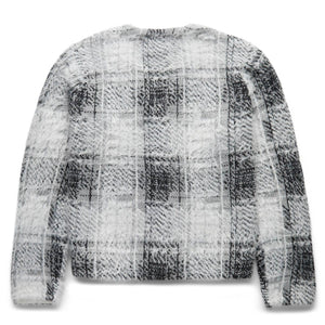 HAIRY PLAID CARDIGAN WHITE | GmarShops