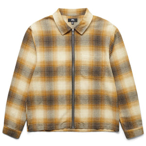 JACK SHADOW PLAID ZIP SHIRT MUSTARD | Bodega