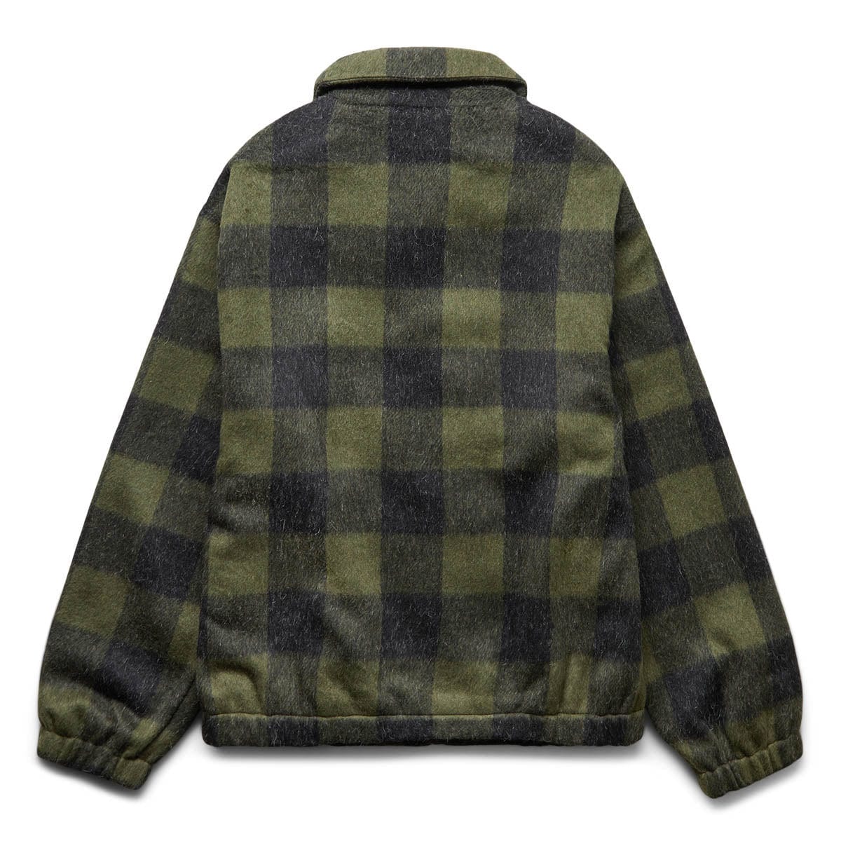 BRUSHED CHECK ZIP JACKET OLIVE | Bodega – Bodega Store