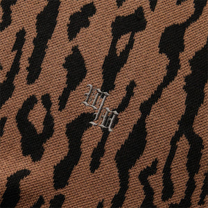 LEOPARD KNIT POLO SHIRT BROWN | Bodega