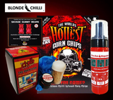 Blonde Chilli World's Hottest Pack - Corn Chips, Gummy Bears, The Paralyser, and Fire Asstinguisher