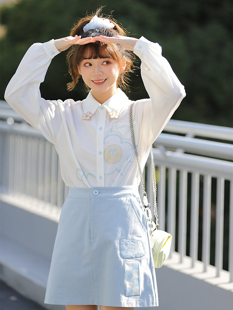 Sunflower Knit Vest & Blouse-ntbhshop