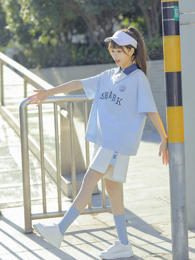 Angry Shark Polo & Shorts-Outfit Sets-ntbhshop