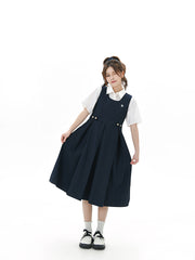 Hana Jk Uniform Pleated Dress-Dresses-ntbhshop