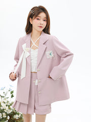 Love is Tulips Blazer & Pleated Skort-Outfit Sets-ntbhshop