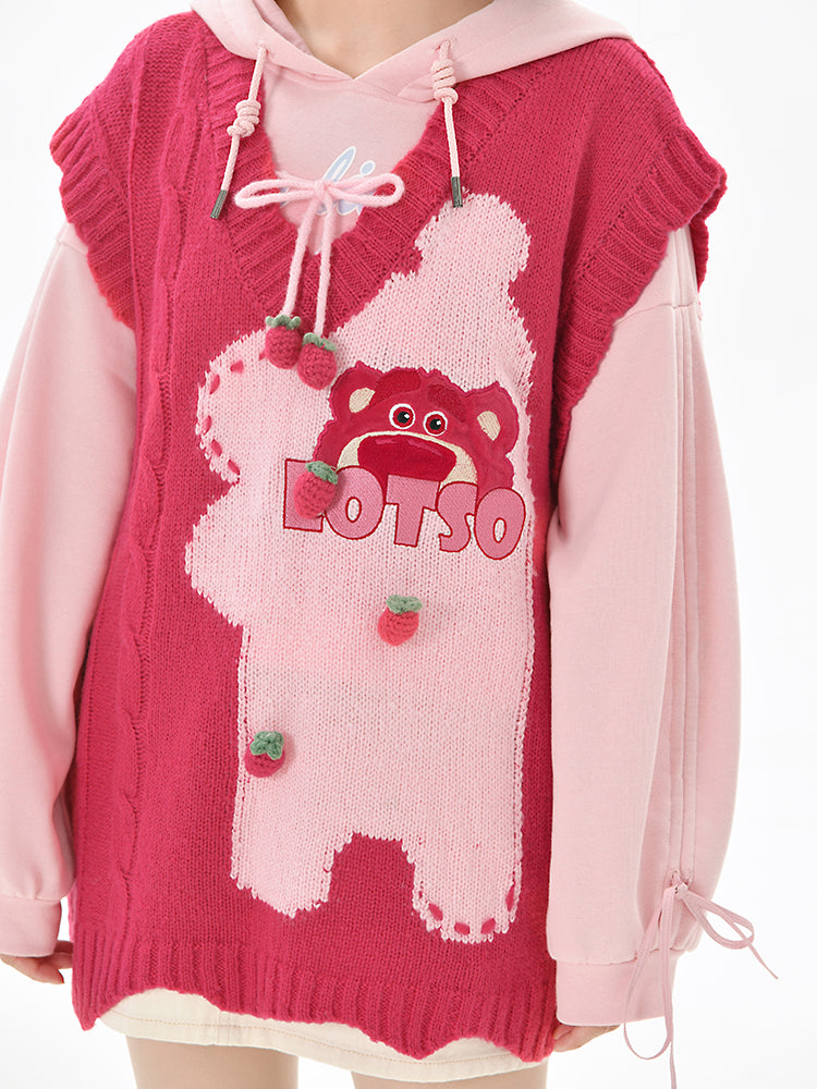 Lotso Huggin Bear Knit Vest & Crop Hoodie-ntbhshop