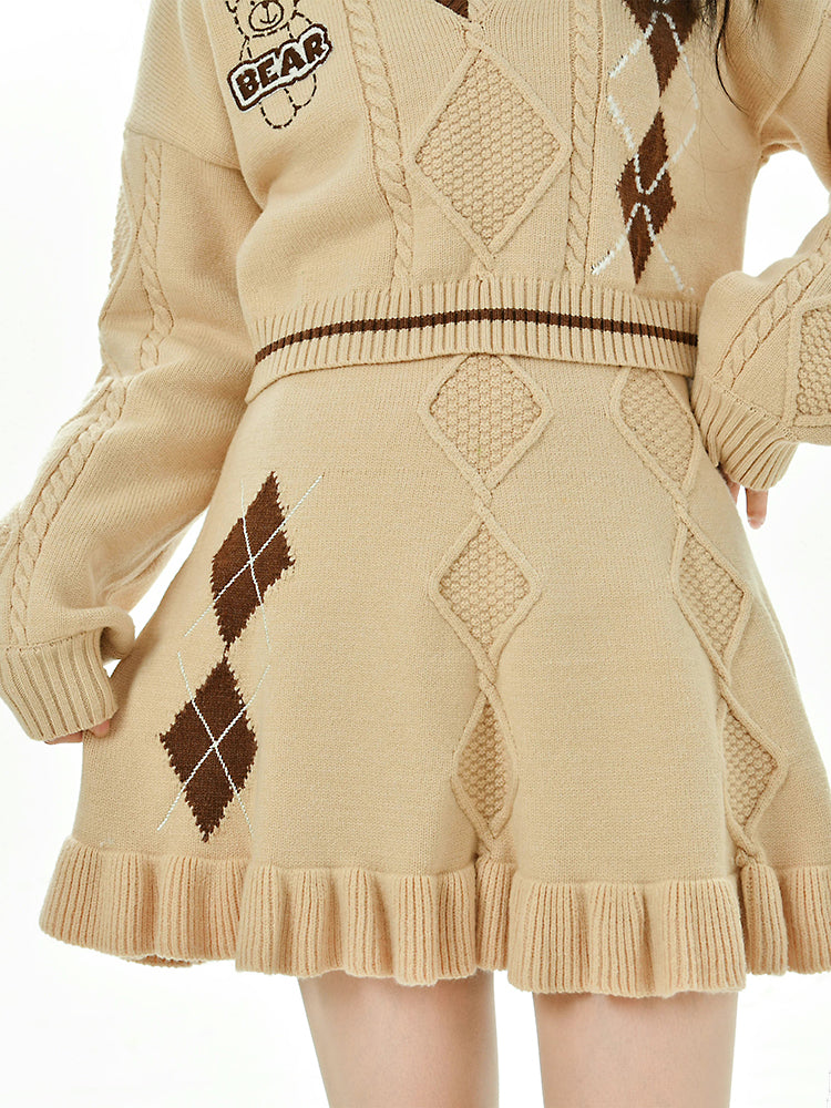 Royal Bear Knit Sweater & Skirt-ntbhshop