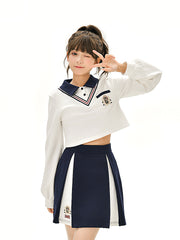 Royal School Long Sleeve Dress, Crop Top & Skirt-Outfit Sets-ntbhshop