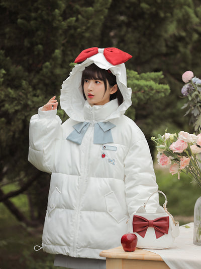 Snow White Ruffle Down Coat-ntbhshop