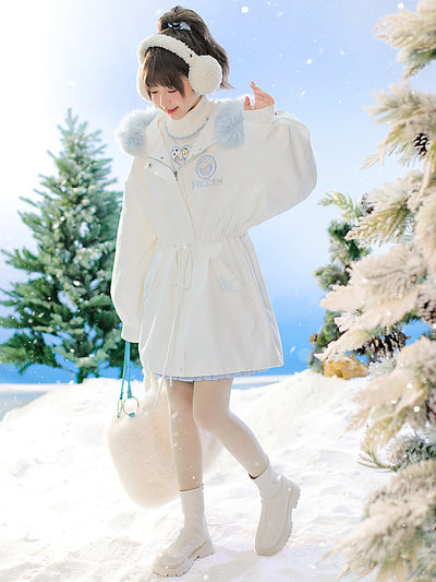 Frozen 2-Way Coat with Detachable Fur Collars-ntbhshop