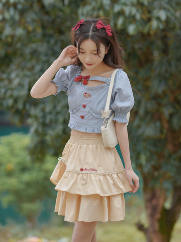 Snow White Crop Top & Skirt-Outfit Sets-ntbhshop