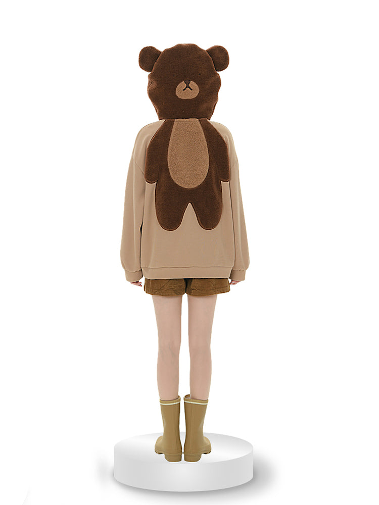 Brown Bear Fleece Hoodie-ntbhshop