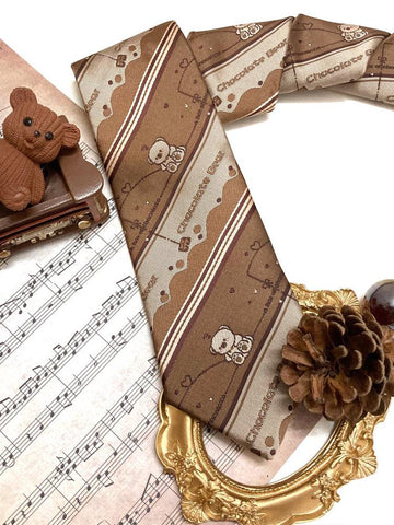 Chocolate Bear Jk Uniform Bow Tie & Tie-Sets-ntbhshop