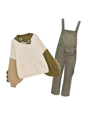 Green Monster Sweater & Overall Pants-ntbhshop