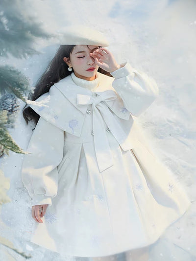 Frozen Woolen Coat with Detachable Collar-ntbhshop