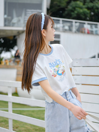 Alice in Wonderland Crop Tee-Sets-ntbhshop