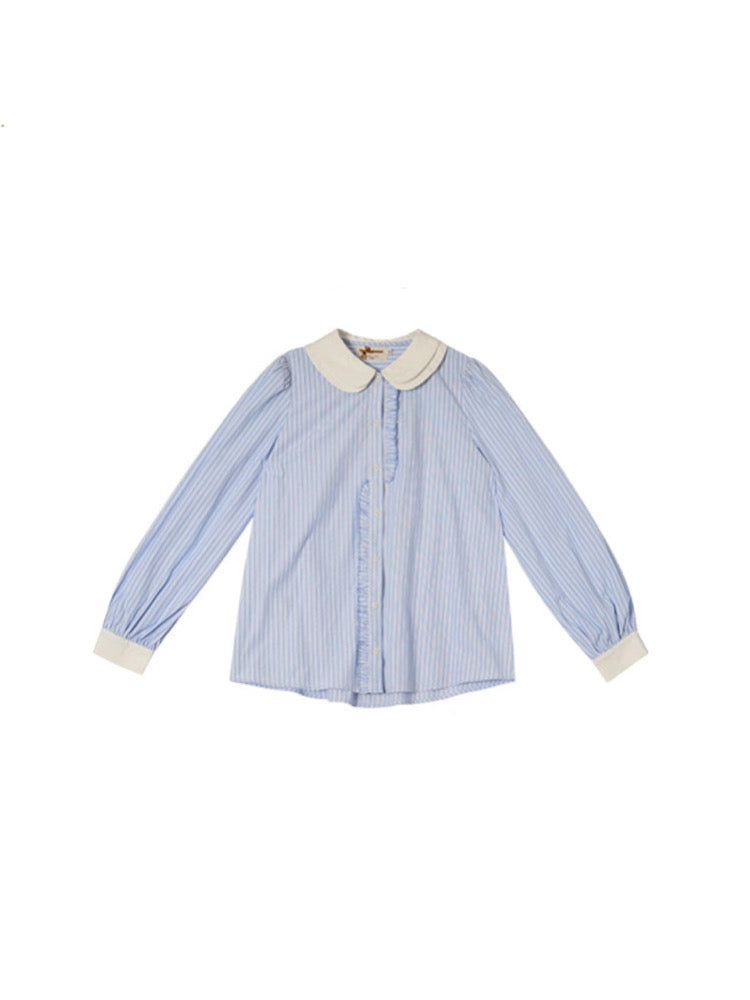 Ocean Breeze Stripe Irregular Shirt-ntbhshop