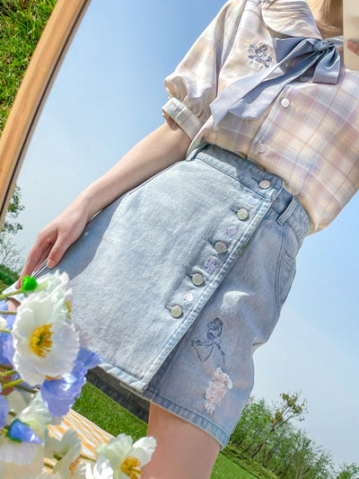 Alice in Wonderland Denim Skirt-Sets-ntbhshop