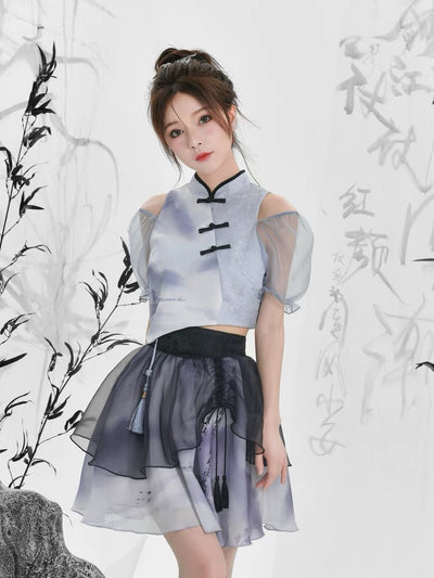 Feng Shui Tie-dye Crop Top & Skirt-Outfit Sets-ntbhshop