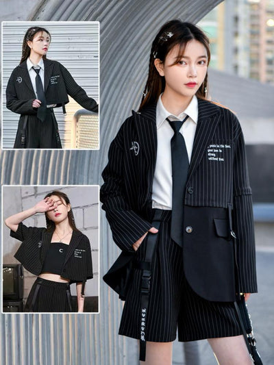 Not Fear 3-Way Blazer & Shorts-Sets-ntbhshop