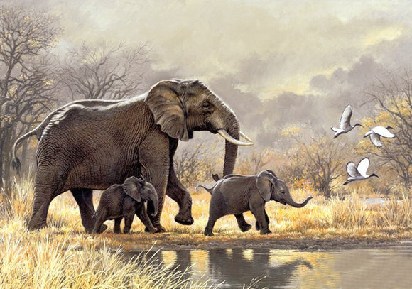 3 Elephants Walking Full Drill Paintings - coohaul.com