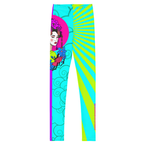 Kid's Jiu Jitsu Flower Sweep Mina Spats Youth Athletic Leggings