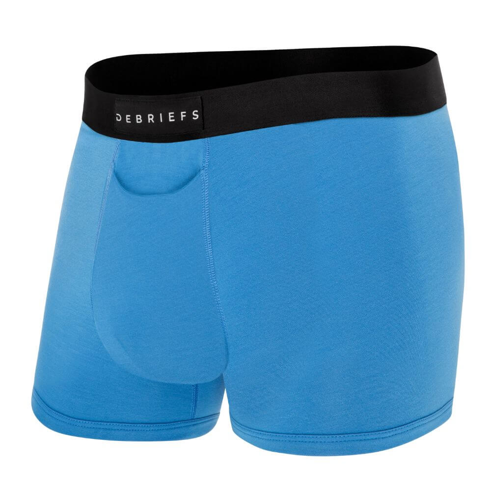 Men's blue trunks underwear hotspot features