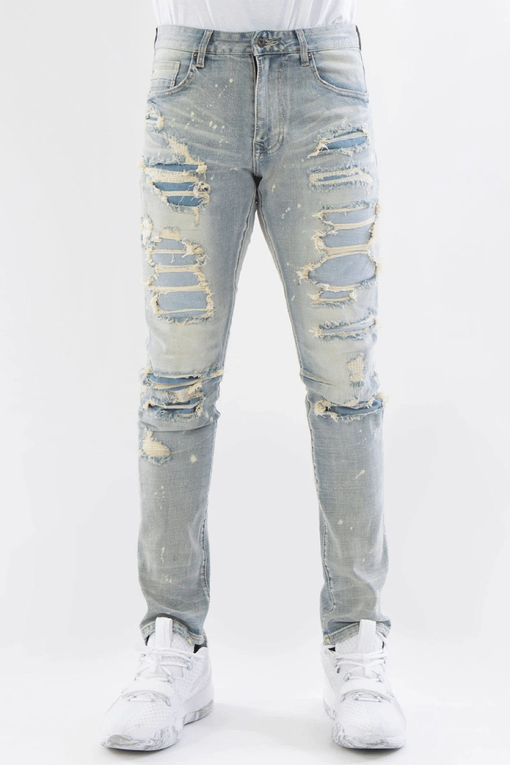 Smoke Rise Heavy Rip & Repair Cascbl Blue Men Jeans JP20633 – Last Stop ...