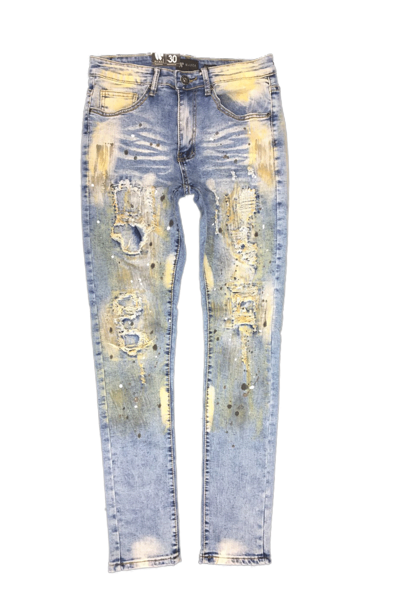 値下げ☆ PCCVISION カットジーンズ 3MAN0N Washed JEANS Damaged