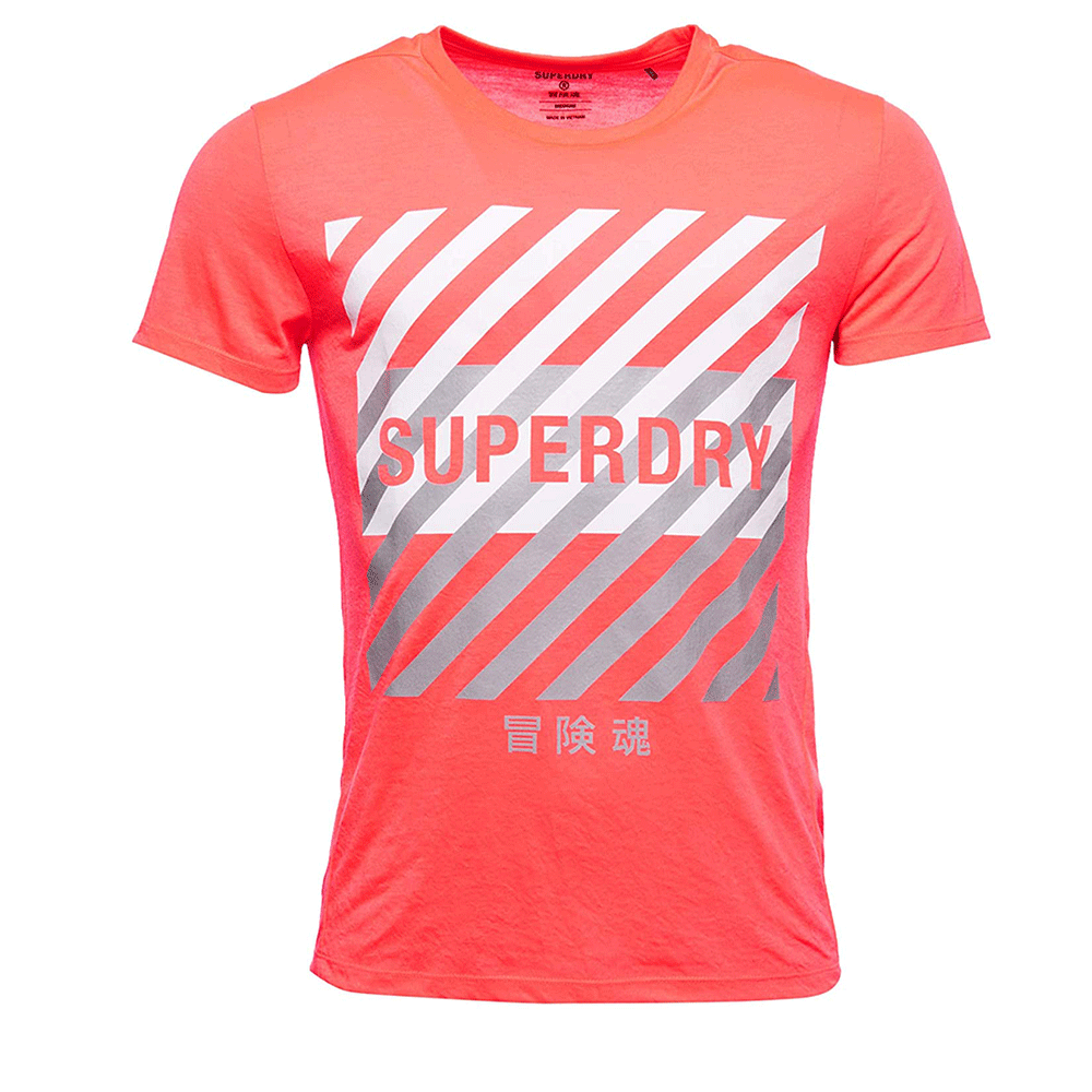 Superdry Training Coresport Graphic Neon Red Men T-Shirt MS310184A ...