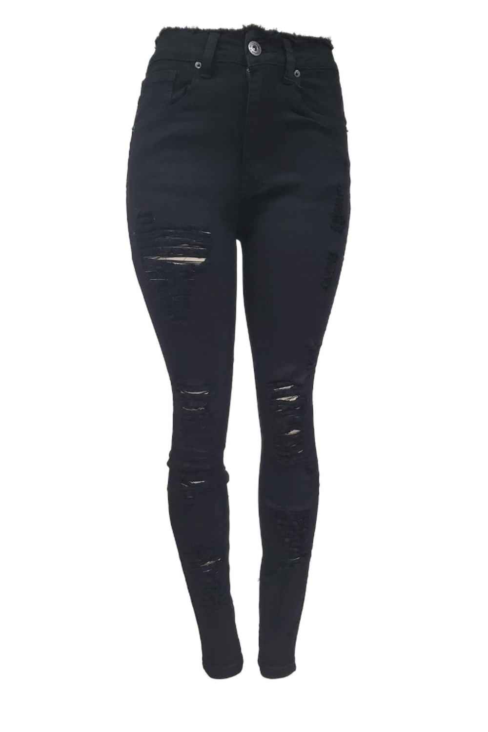 Red Fox HighWaist Ripped Black Women Jeans PA0410 – Last Stop Clothing ...