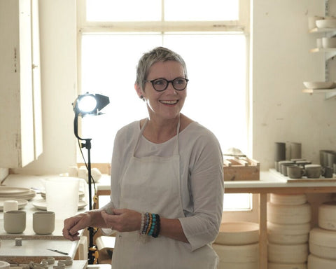 Sue Pryke in her ceramics studio