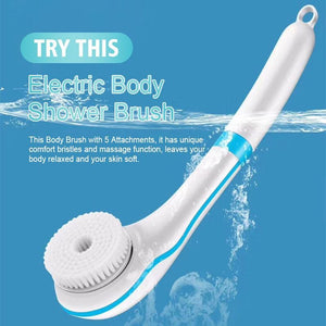 Electric Body Shower Brush (with 5 brush heads)
