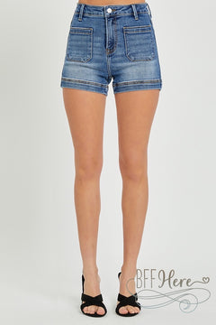Chic Classic: High-Waisted Denim Shorts by Risen Jeans