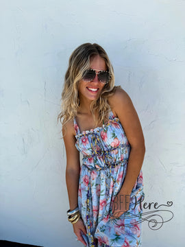 Floral Fantasy: Tank Dress with Criss-Cross Back