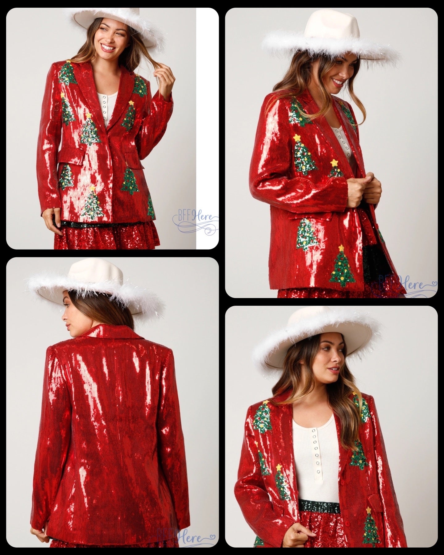 Yuletide Glam: Sequined Christmas Tree Blazer
