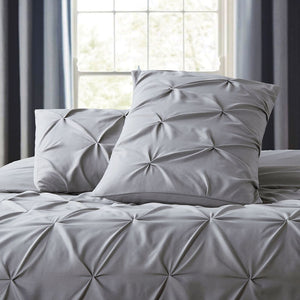 Pintuck Pinch Pleat Duvet Cover Set Earth Glass