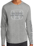 CVH Long Sleeve Performance heather grey T-Shirt with PLAYER NUMBER in front logo