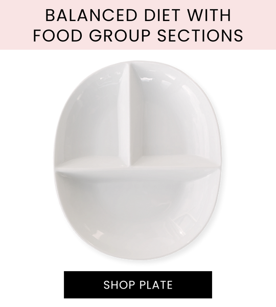 portion plate with food sections divided