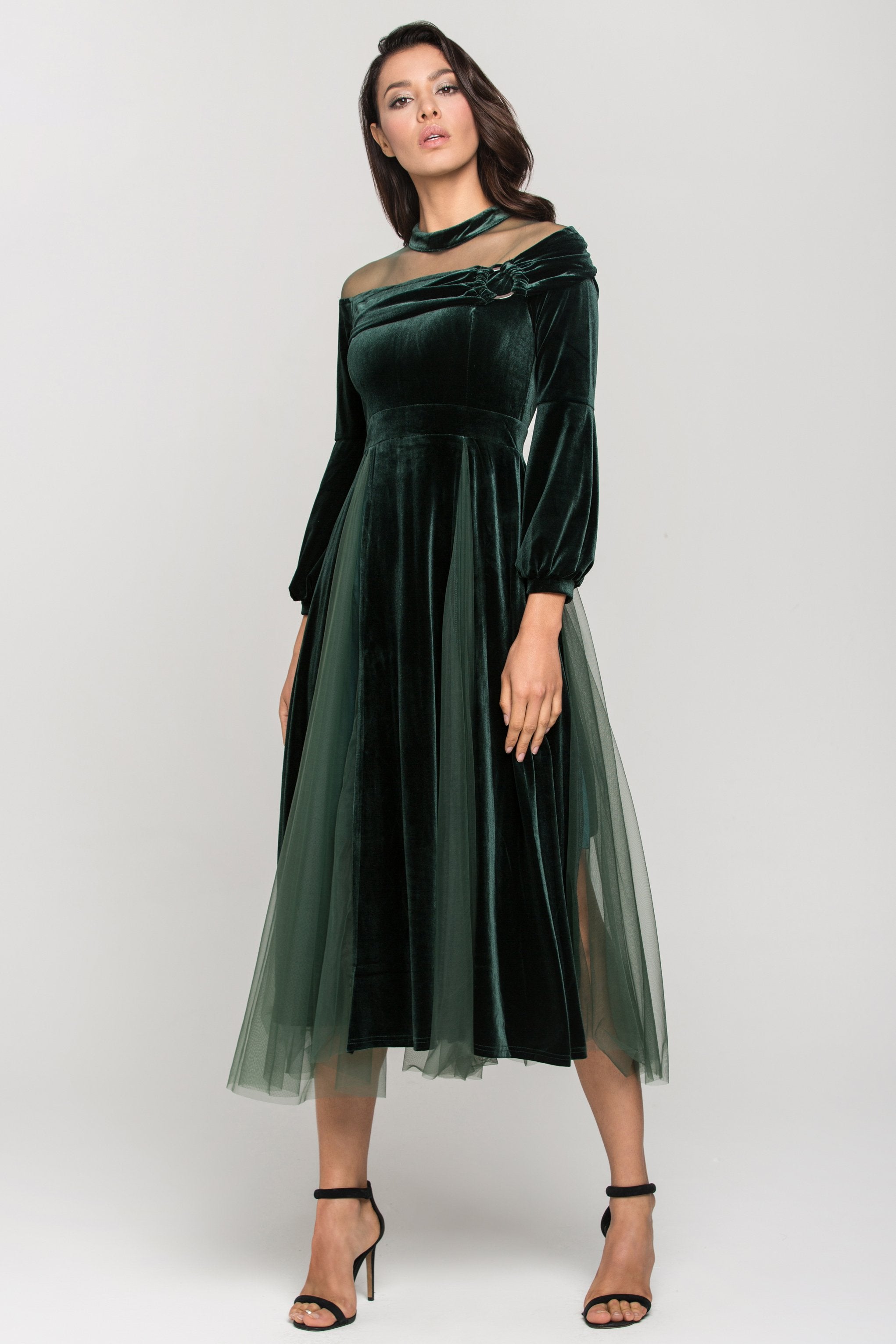 green velvet ball gown