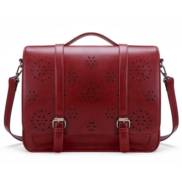 ECOSUSI Vegan Leather Floral Pattern Laptop Bag / Briefcase / Backpack ...