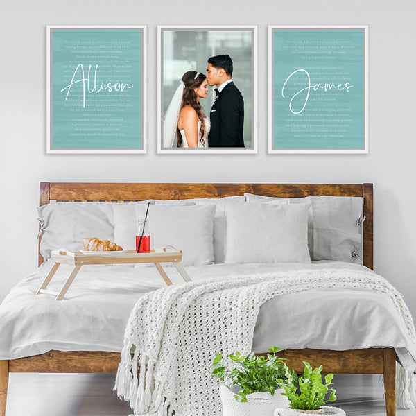 Custom Wedding Canvas Vows Wall Artwork for His & Hers