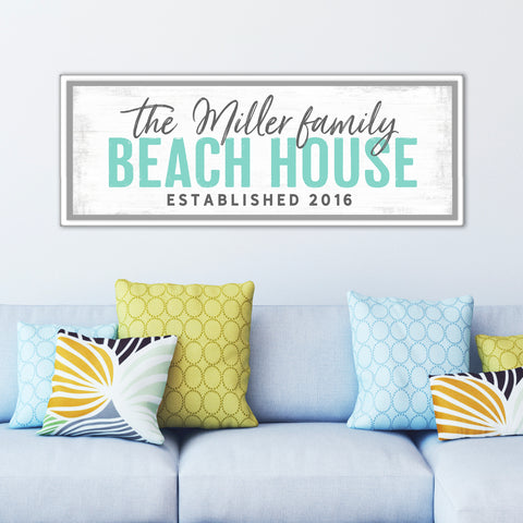 Beach House Established Date Customized Wall Art - Pretty Perfect Studio